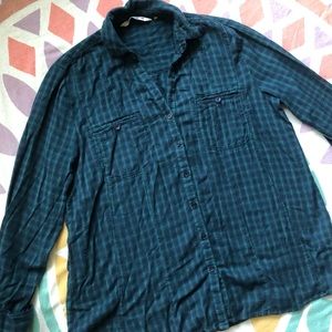 Paradigma Blue and Green Flannel Shirt